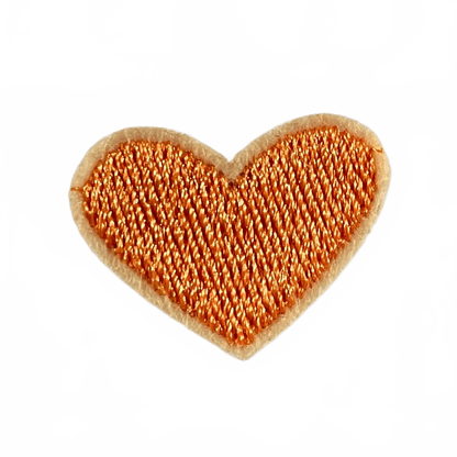 Hearts Iron On Patches - small Orange and white Heart - Let's Patch It Up!