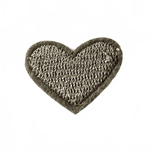Hearts Iron On Patches - small Grey Heart - Let's Patch It Up!