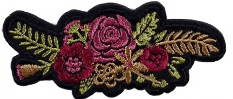 Bouquet pinks and gold black outline - Let's Patch It Up!