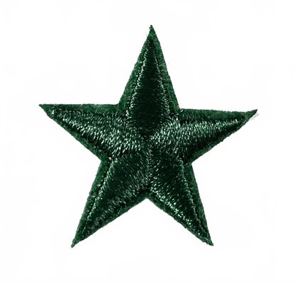 Stars Iron On Patches - small Dark green Star - Let's Patch It Up!