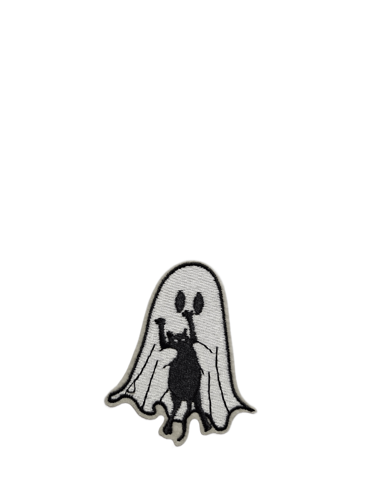 Halloween Iron On Patches Ghost with Black Cat - Let's Patch It Up!