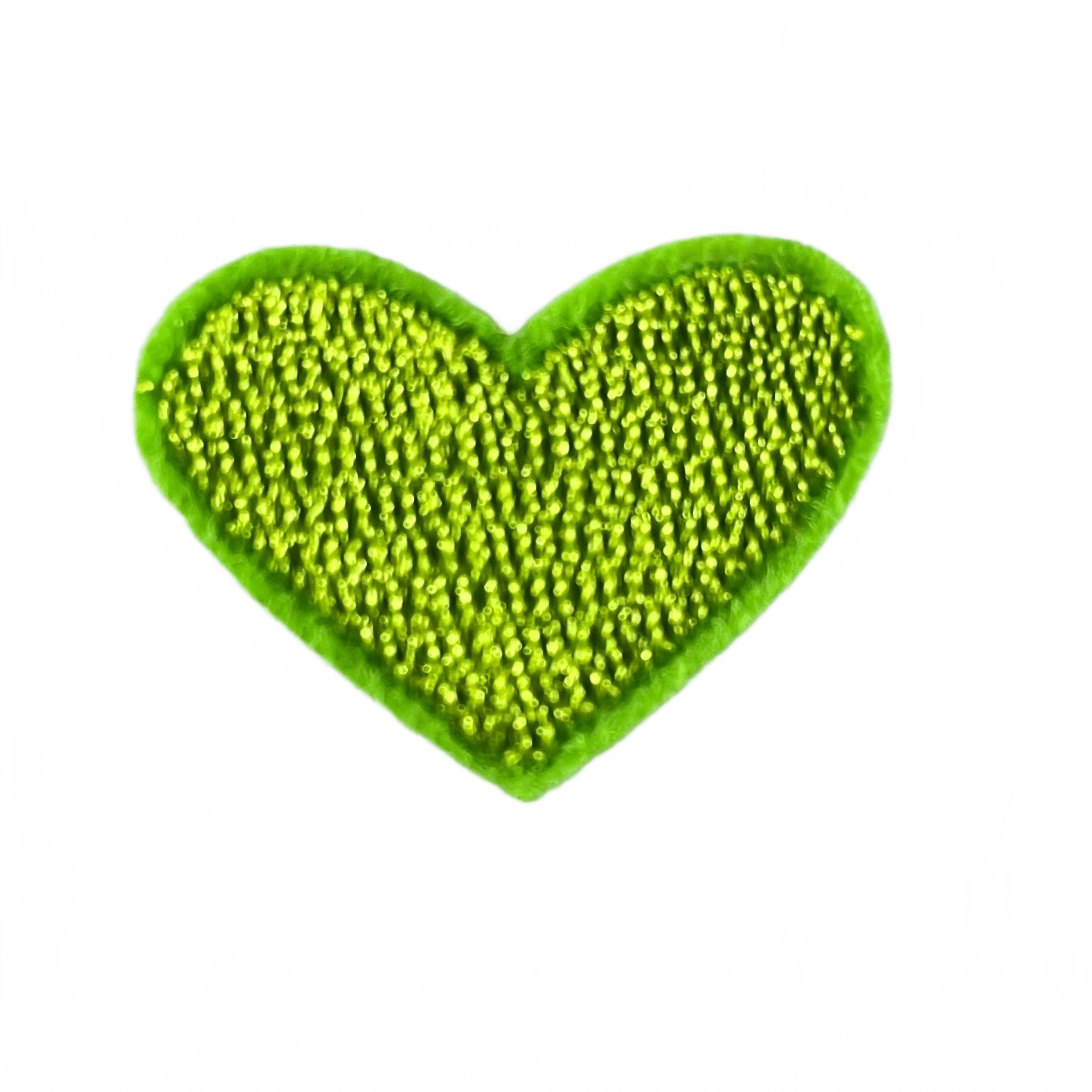 Hearts Iron On Patches - small Neon Green Heart - Let's Patch It Up!