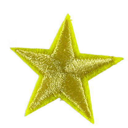 Stars Iron On Patches - small Neon Yellow Star - Let's Patch It Up!
