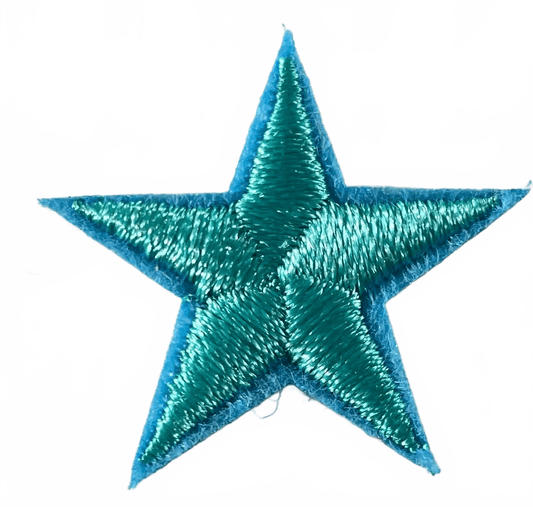 Stars Iron On Patches - small Turquoise Star - Let's Patch It Up!
