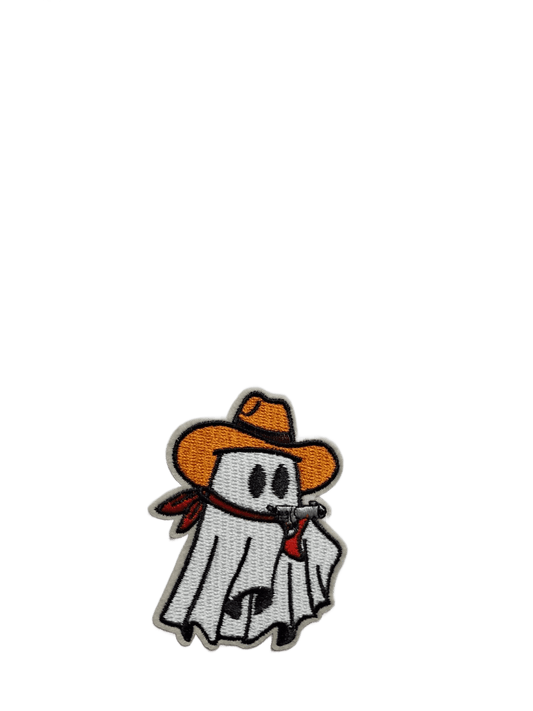 Halloween Iron On Patches Ghost Cowboy - Let's Patch It Up!