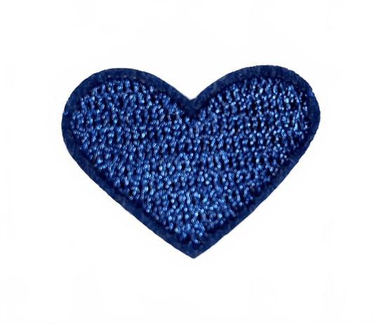 Hearts Iron On Patches - small Navy Blue Heart - Let's Patch It Up!