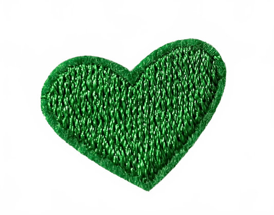 Hearts Iron On Patches - small Green Heart - Let's Patch It Up!