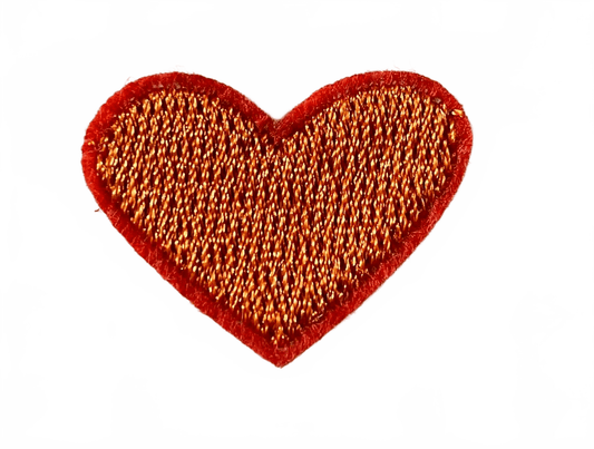 Hearts Iron On Patches - small Burnt Orange Heart - Let's Patch It Up!