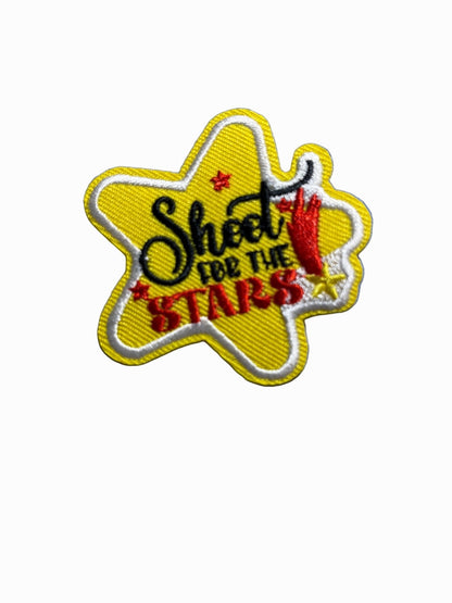 “Quotes and Sayings” Iron on Patches Shoot for the stars - Let's Patch It Up!