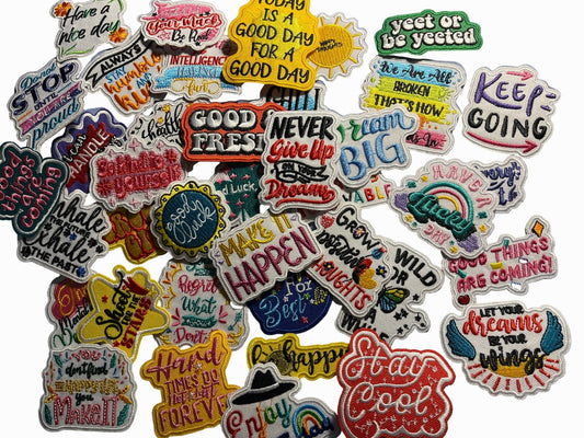“Quotes and Sayings” Iron on Patches Never give up on your dreams - Let's Patch It Up!