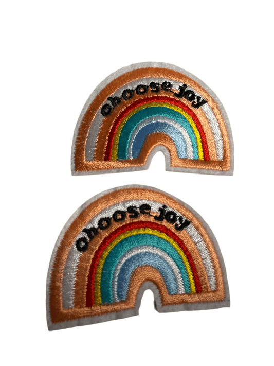 Rainbow Iron on Patches Choose Joy - Let's Patch It Up!