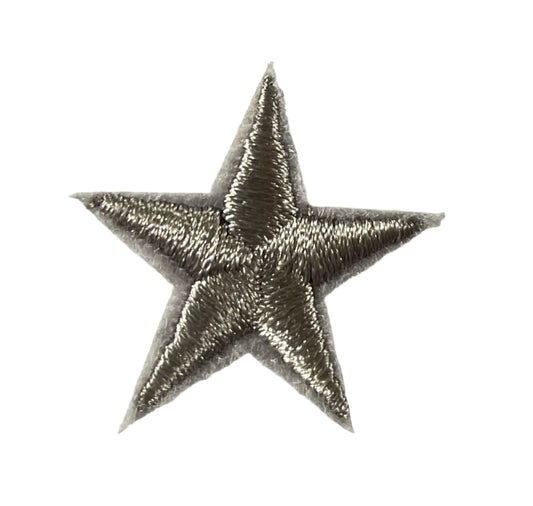 Stars Iron On Patches - small Grey Star - Let's Patch It Up!